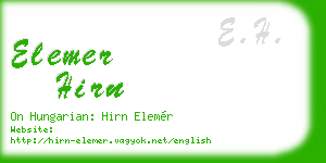 elemer hirn business card